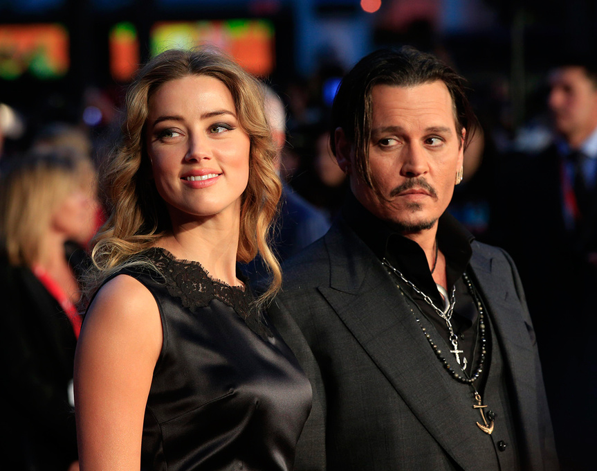 Johnny Depp y Amber Heard fotografiados en octubre de 2015.