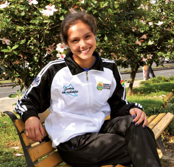 LA DEPORTISTA COCHABAMBINA LUCÍA SOTOMAYOR, REPRESENTANTE DEL COLEGIO DON BOSCO EN LOS JUEGOS PLURINACIONALES DE SECUNDARIA.NOÉ PORTUGAL
