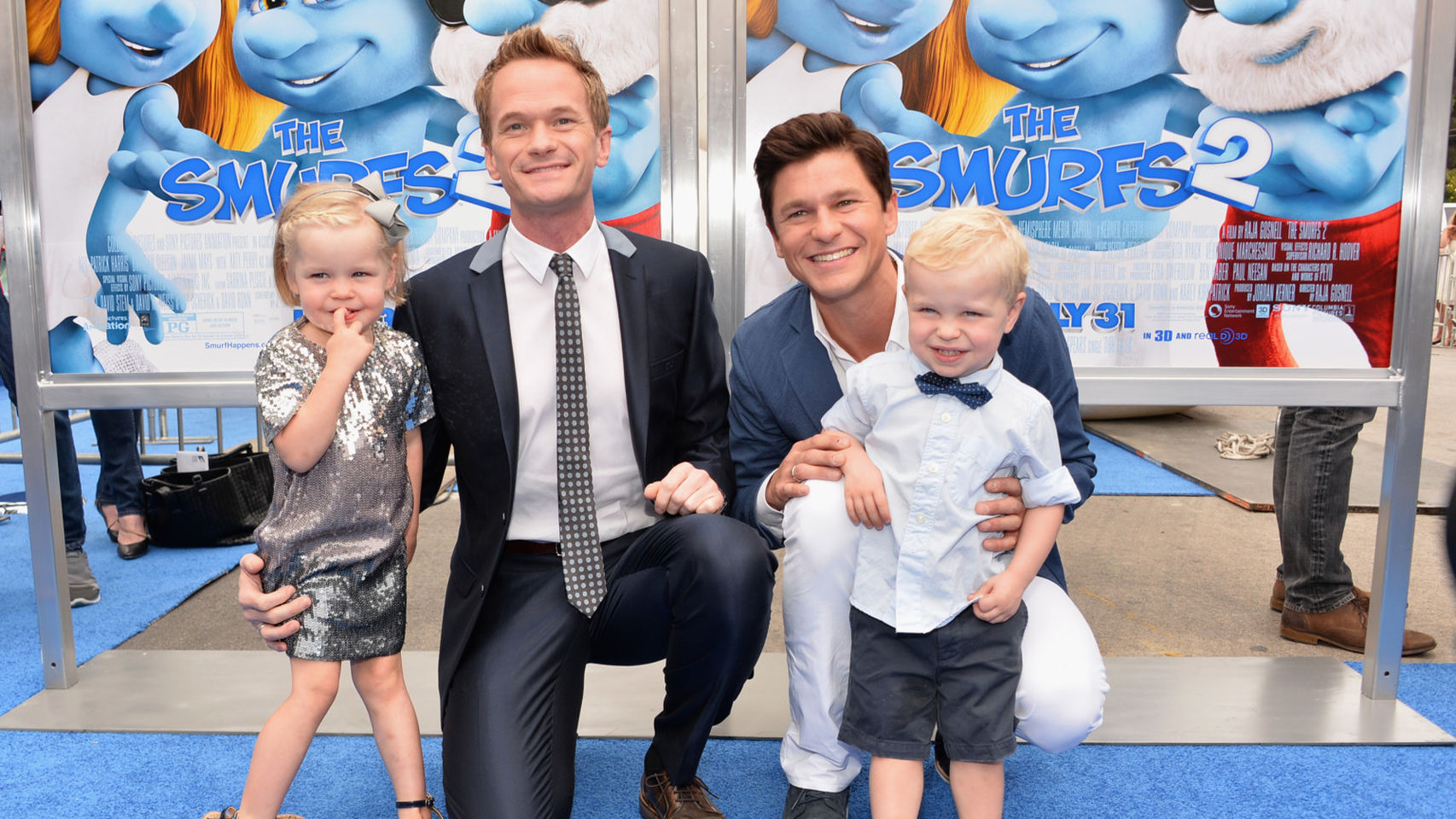 Neil Patrick Harris, con su marido y sus hijos.