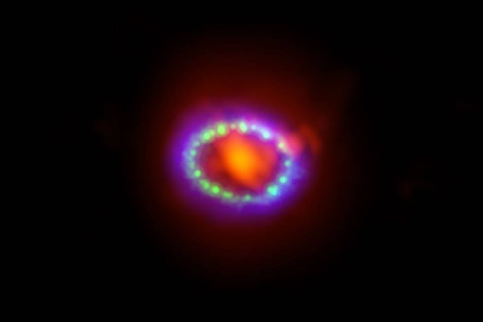 Reconstrucción de la supernova 1987A a partir de observaciones de telescopios en distintas longitudes de onda
