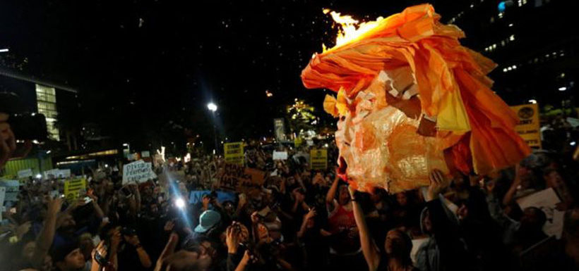 BBC: “No es mi presidente”: miles protestan en Estados Unidos después de la victoria de Donald Trump en las elecciones presidenciales