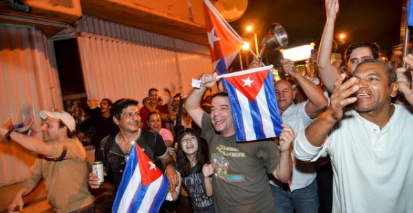 Festejo en Miami tras la muerte de Fidel