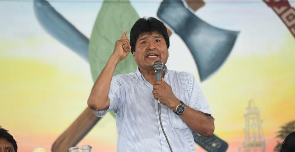 El presidente Evo Morales en un acto en Cochabamba ayer sábado