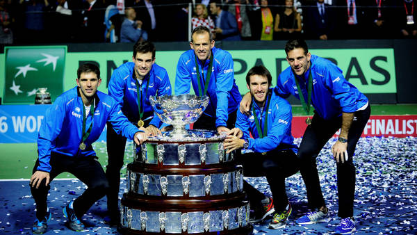 El equipo argentino campeón de la Copa Davis en Zagreb, Croacia. (Germán García Adrasti)