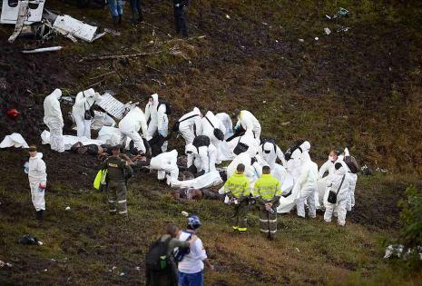 Los restos del avión quedaron así tras la tragedia