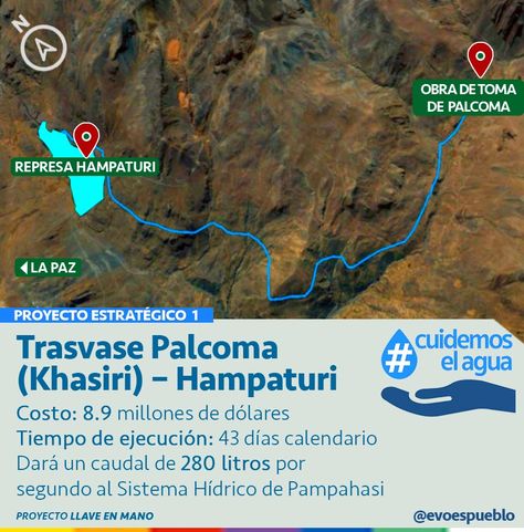 El proyecto que plantea el Gobierno para el trasvase del río Palcoma.