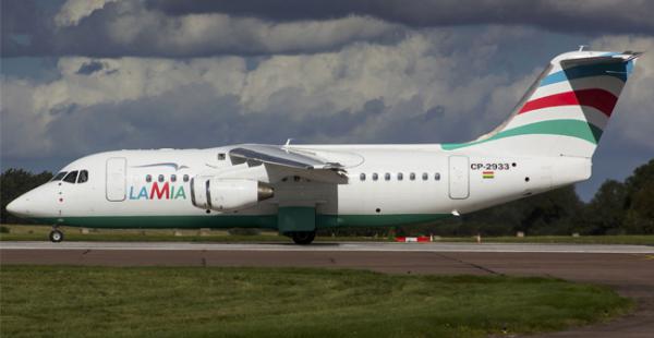 El avión de LaMia que se estrelló el lunes 28 de noviembre en Colombia