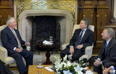 Tillerson se reunió con Mauricio Macri en la Casa Rosada en junio pasado. (DYN)