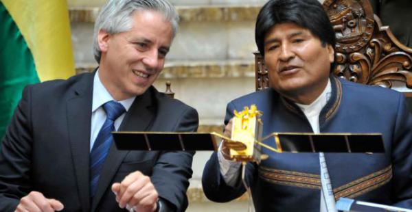 El vicepresidente, Álvaro García Linera y el presidente Evo Morales
