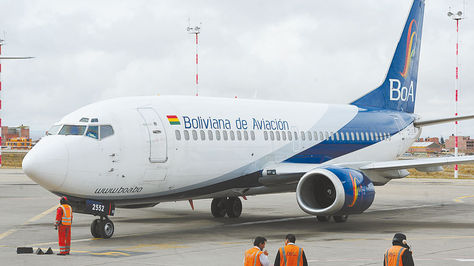 Una de las aeronaves de la estatal BoA, en el aeropuerto de la ciudad de El Alto.