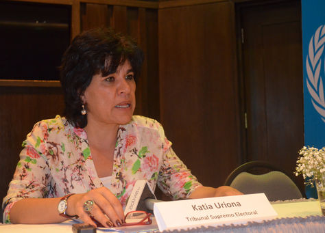 La presidenta del Tribunal Supremo Electoral, Katia Uriona. Foto: TSE 