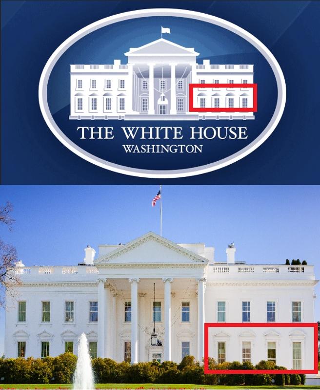 El logotipo oficial de la web de la Casa Blanca tiene un error en el lado derecho