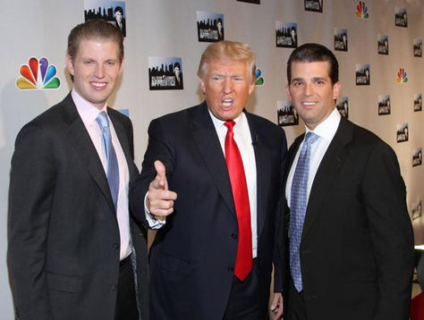 Donald Trump (centro) junto a sus dos hijos. Foto: DiarioPuntual