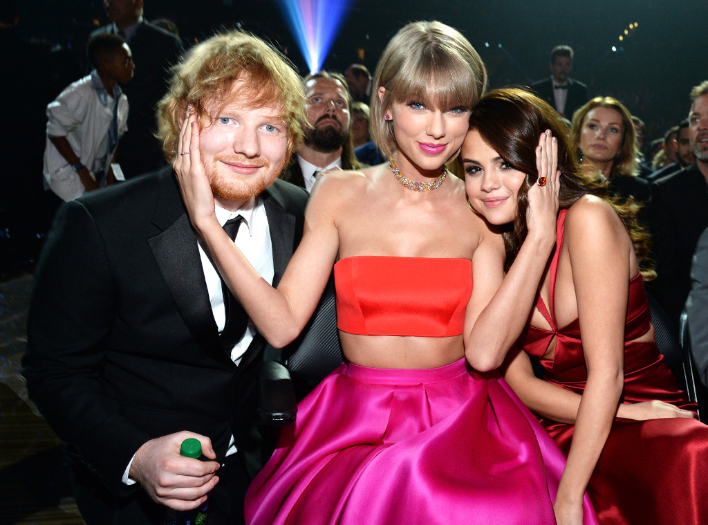 Ed Sheeran, Taylor Swift, Selena Gomez, 2016 Grammy Awards, Candids