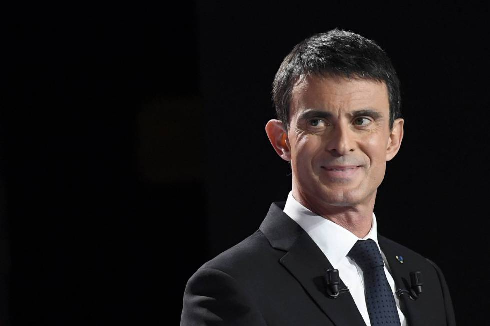 Manuel Valls, candidato presidencial, en un debate del domingo
