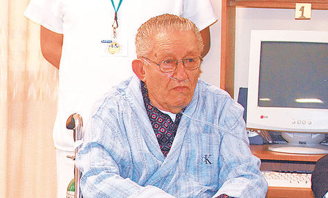 El exdictador Luis García Meza en el hospital militar de Cossmil. Foto: Ángel Illanes-archivo