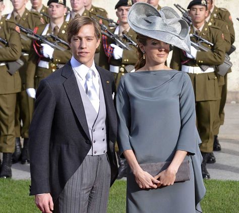 Imagen del 20 de octubre de 2012 que muestra al príncipe Luis (i) y a la princesa Tessy (d) de Luxemburgo.