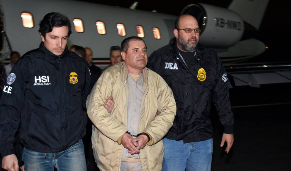 Joaquín 'El Chapo' Guzmán a su llegada a Nueva York