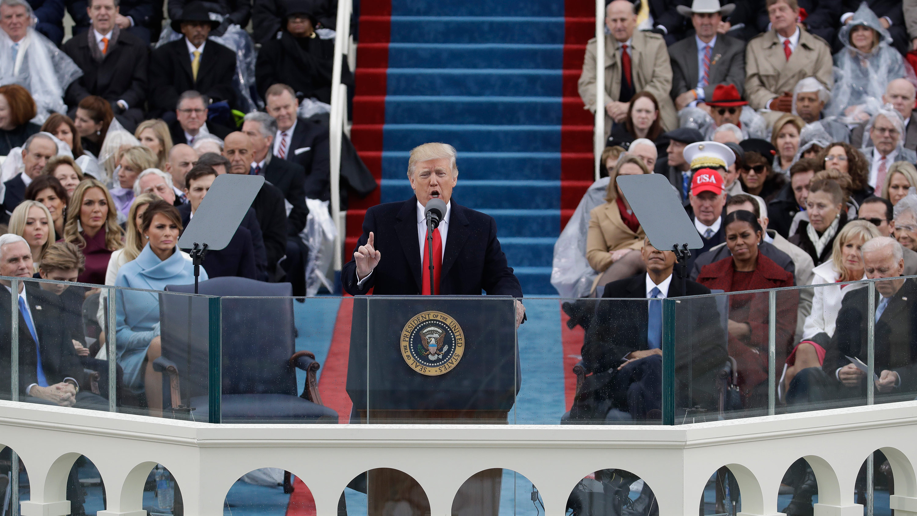 El presidente Donald Trump da su primer discurso como mandatario de Estados Unidos. (Crédito: Getty Images)