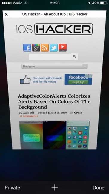 velocidad de Safari en iOS 10