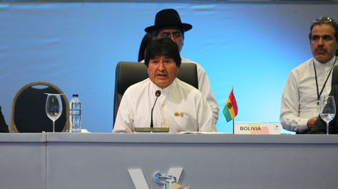 Morales durante su participación en la cumbre de la Celac, en Punta Cana, República Dominicana, el miércoles.