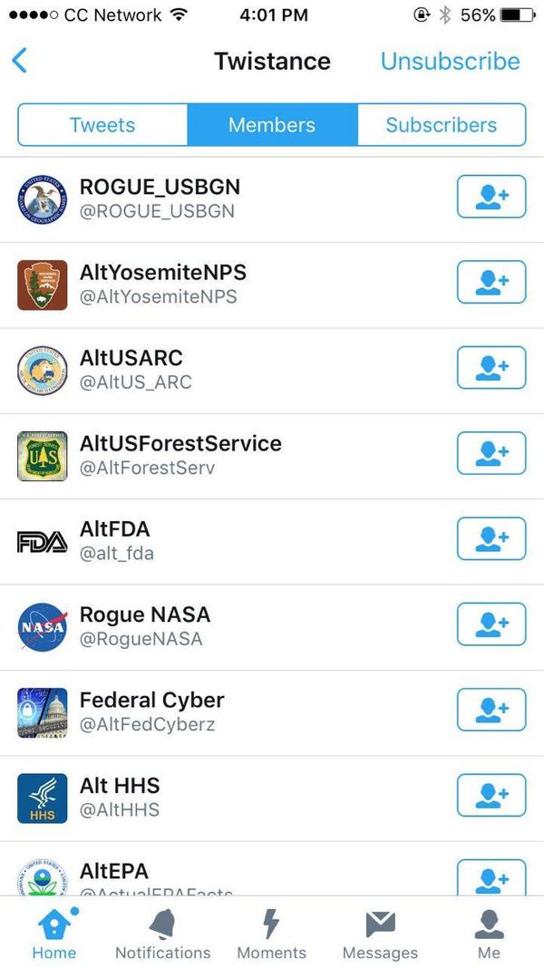 Algunas de las cuentas rebeldes de Twitter que trolean al presidente estadounidense, Donald Trump