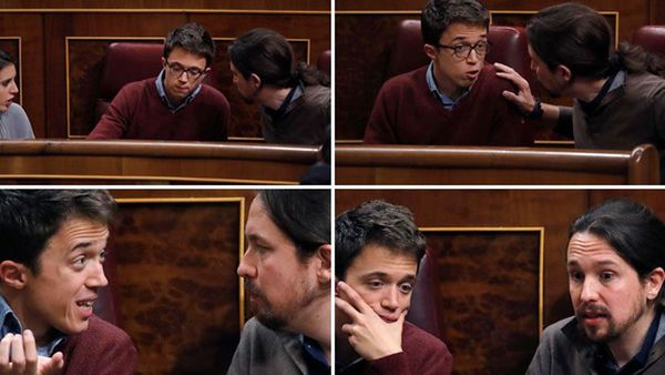 La pelea entre Pablo Iglesias y Íñigo Errejón en imágenes