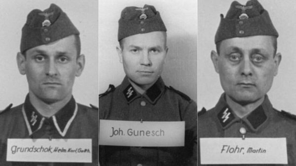 Helmut Grundschok, un plomero que ingresó a las SS en 1939; Johannnes Gunesch, rumano de origen alemán; Martin Flohr, un cerrajero croata