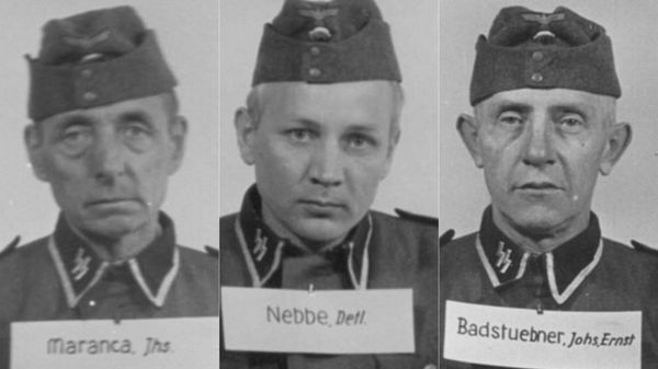 Johannes Maranca, veterano de la Primera Guerra Mundial dedicado a la plomería y vuelto a reclutar a los 53 años; Detlef Nebbe ingresó en las SS en 1933 y llegó al rango más alto para los enlistados, Hauptscharführer; Johannes Badstuebner, minero del este de Alemania