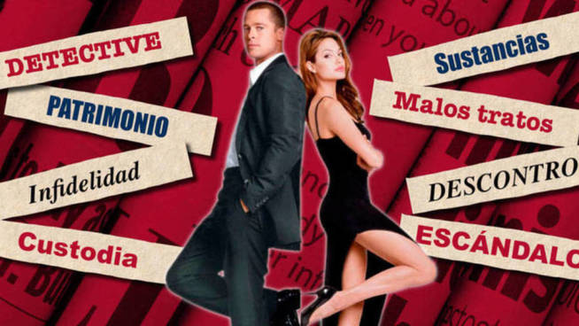 Brad Pitt y Angelina Jolie en un fotomontaje realizado en Vanitatis
