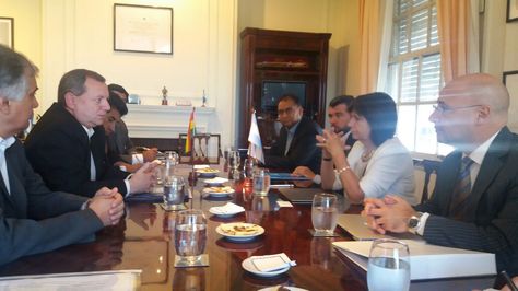 La reunión que sostuvo la delegación boliviana con la ministra Bullrich, en Buenos Aires, Argentina. Fue este martes.