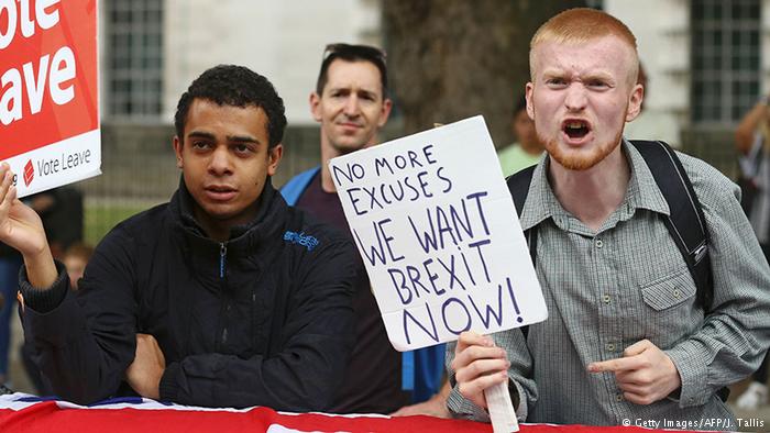 Brexit Symbolbild Beführworter (Getty Images/AFP/J. Tallis)