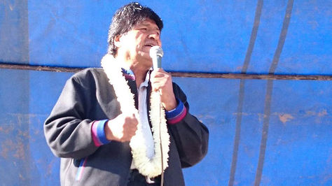 El presidente Evo Morales en el municipio de Vinto – Cochabamba. 