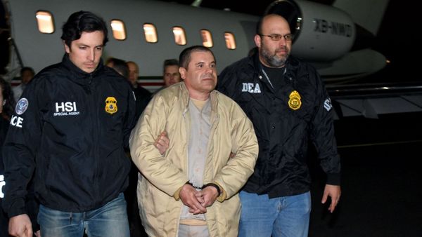 El “Chapo” Guzmán a su llegada a Estados Unidos (AP)