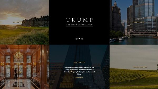 El dominio web TrumpOrganization.com dirige a la página principal de la compañía del multimillonario