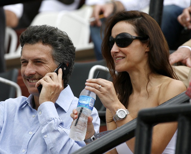 Con su pareja de entonces, María Laura Groba, en 2007.