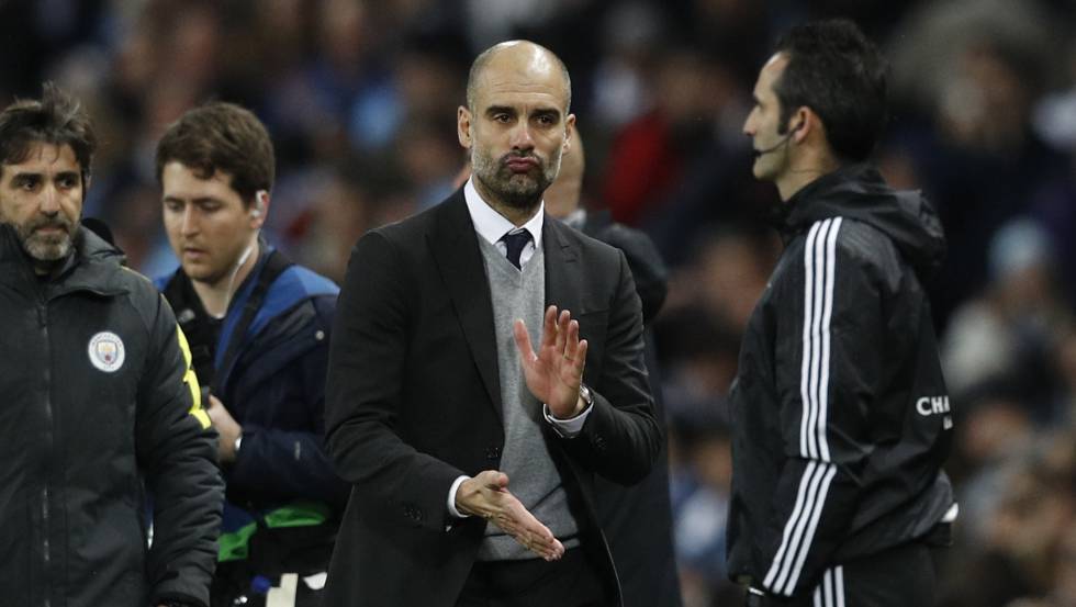 Guardiola, después del partido contra el Mónaco. Guardiola, después del partido contra el Mónaco.