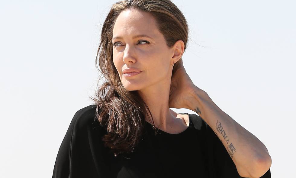 Angelina Jolie, durante una visita a un campo de refugiados en Jordania. 
