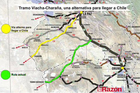 Tramo Viacha-Charaña, una alternativa para llegar a Chile