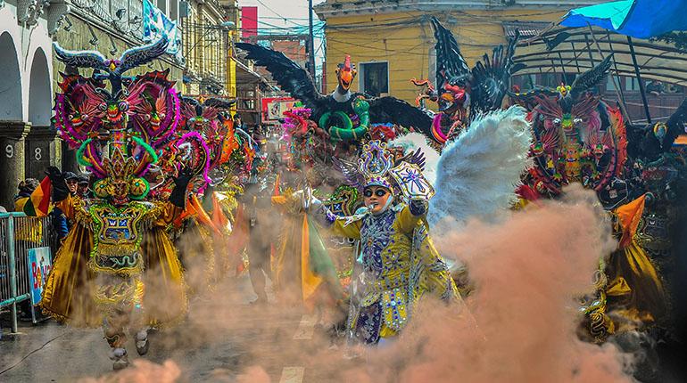 DIABLADA Una de las fraternidades más esperadas del Carnaval de Oruro, la Diablada. | APG