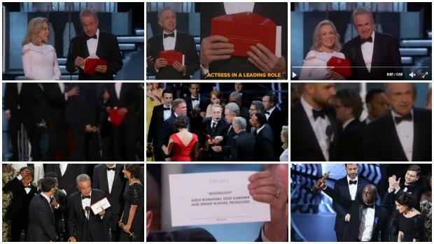 Oscars 2017: La secuencia del error: Así ha sido, paso a paso, la equivocación de Warren Beatty en los Premios Oscar 