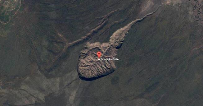 Vista del cráter desde Google Maps.