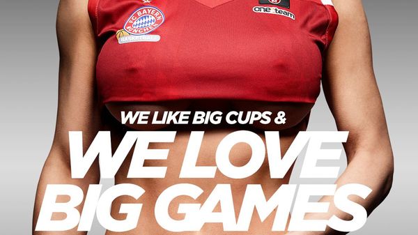 “Nos gustan las copas grandes y nos gustan los juegos grandes”, dice el anuncio sexista del Bayern Munich (@fcb_basketball)