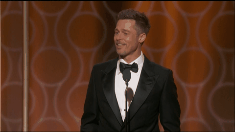 Brad Pitt 2017 Golden Globes GIF
