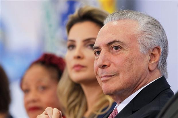 Michel y Marcela Temer en el acto del Día de la Mujer