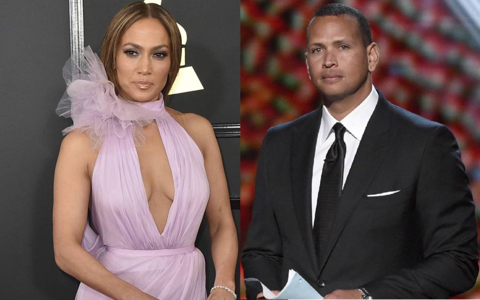 La cantante Jennifer Lopez y el exbeisbolista Alex Rodríguez.