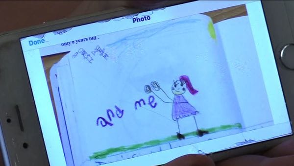 El dibujo que Shiraz trazó en su escuela y que las maestras reenviaron a su tía (Sun Sentinel video)