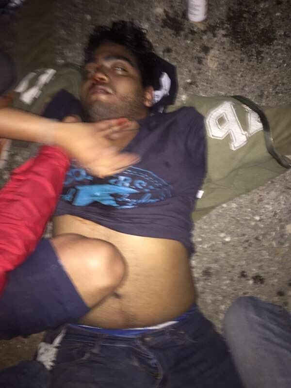 Jairo Ortiz tras el balazo, en una foto difundida en Twitter