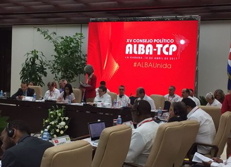 El XV Consejo Político de ALBA-TCP que sesiona en La Habana, Cuba, este lunes.