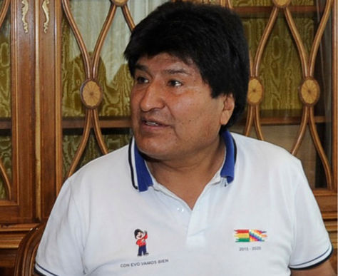 El presidente de Bolivia, Evo Morales Ayma en la residencia presidencial de la zona San Jorge. 